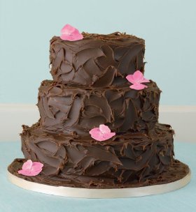 cake decorated with milk chocolate ganache