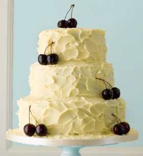 Delicious and indulgent chocolate cake decorated with white chocolate ganache