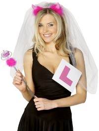 Hen with L Plates and Wedding Veil