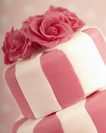 Pink Stripe Wedding Cake