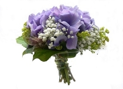 Wedding Bouquet with Purple Flowers