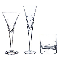 lead crystal glassware with a twist design.