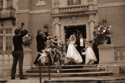 a typical scene from a modern wedding