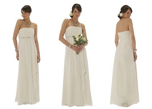 Chiffon wedding dress with jewel embellishment