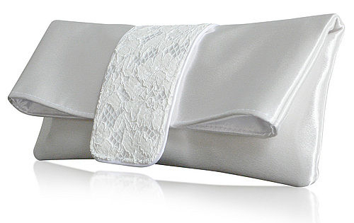 Ivory bridal clutch bag