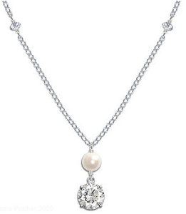 Sarah Necklace - Pearl and CZ