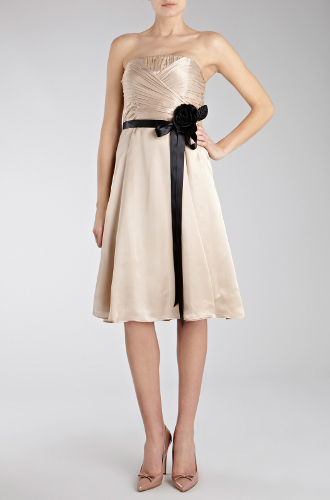 Champagne silk chiffon dress