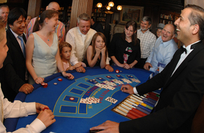 a private casino at the wedding reception