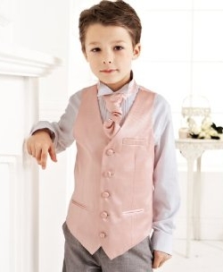 boy's pink formal waistcoat and cravat