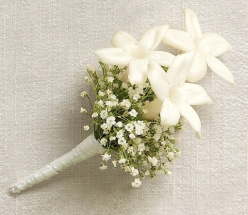 Snow White Stephanotis Buttonhole