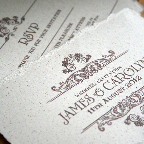 Vintage Style Wedding Invitation