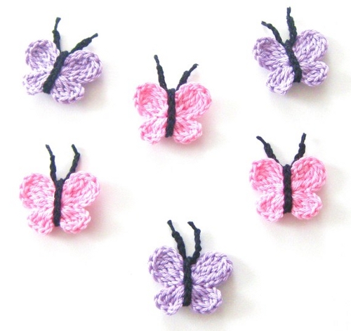 Crochet buttefly appliqués